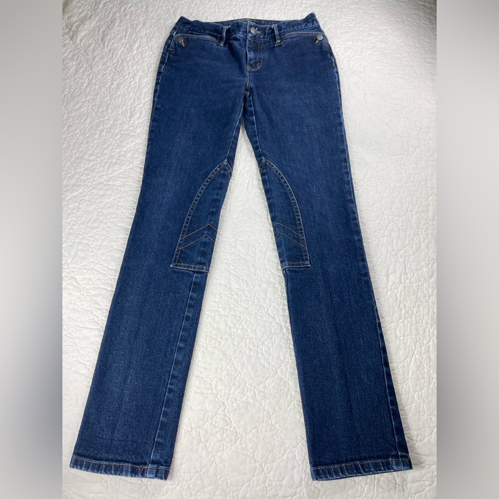 🔥Ralph Lauren Equestrian Moto Riding Sport Jeans Mid Wash high Waist Size 2